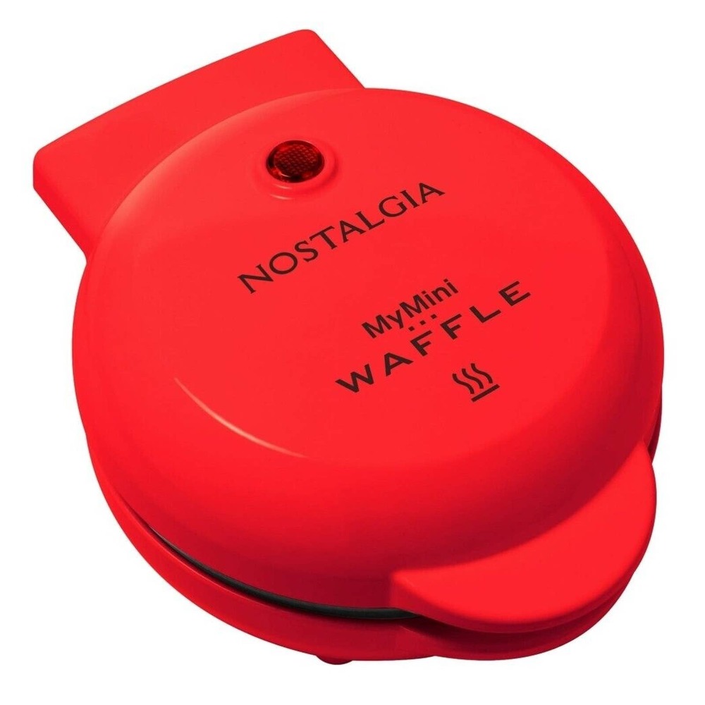 Nostalgia My Mini Waffle Maker 5" Cooking Surface, Brand New Factory Sealed, Red